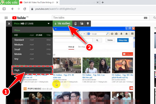 Tải nhạc từ youtube trên máy tính
